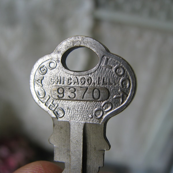 Vintage Brass Key, Chicago Lock Co., Vintage Pin Tumbler Key, Grip Tumbler Key, Vintage Steampunk Key, Key Pendant,