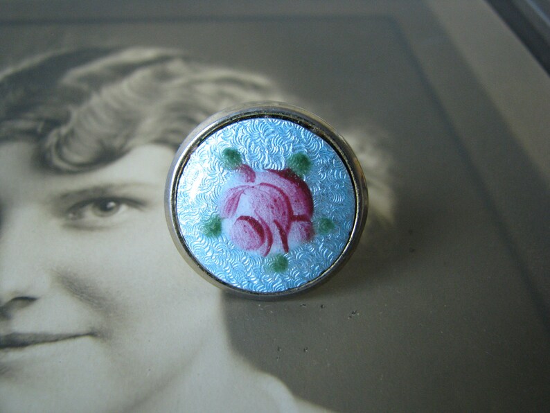 Vintage Pale Blue Gilloche Round Screw Back Earrings Wedding jewelry Bridal Jewlery