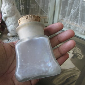 Antique Glass Bottle, Frosted Glass Bottle, Satin Glass Bottle, Antique Palmolive Bottle, Collectible Antique Bottle, Shabby Home Decor