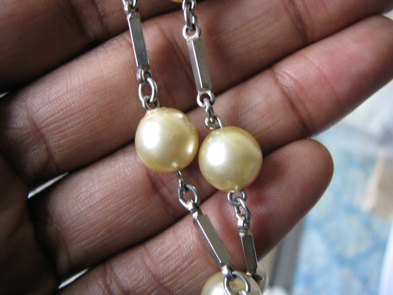 Vintage Pearl Bracelet, Glass Pearl Bracelet, Dou… - image 5