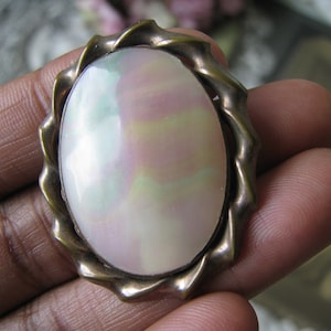 Edwardian Bridal Brooch, Mother Of Pearl Brooch, Antique Shell Brooch, Edwardian Shell Brooch, Antique Oval Brooch
