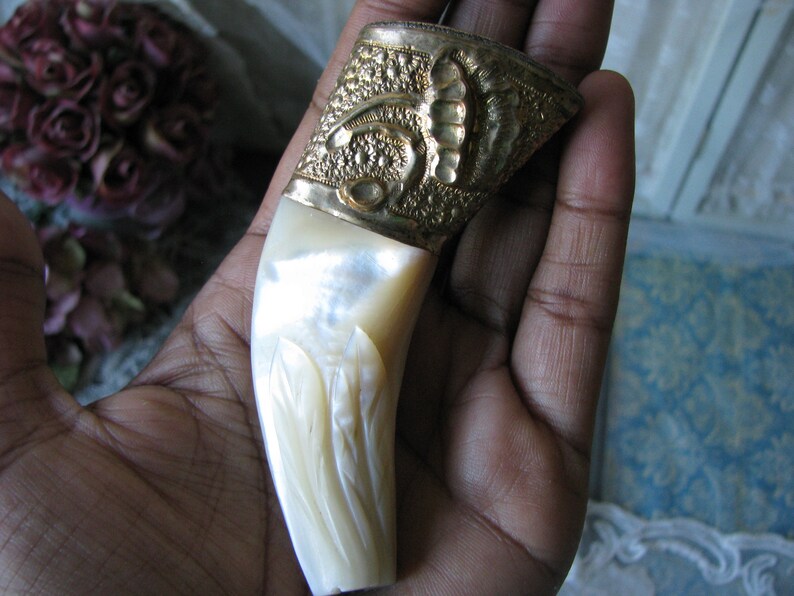 Gold Filled Umbrella Handle Carved Umbrella Handle Antique Umbrella Handle Mother Of Pearl Umbrella Handle Edwardian Umbrella Handle