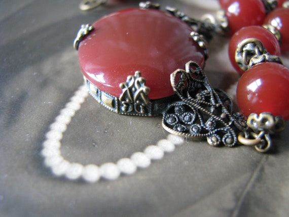 Antique Edwardian Necklace, Antique Filigree Neck… - image 5