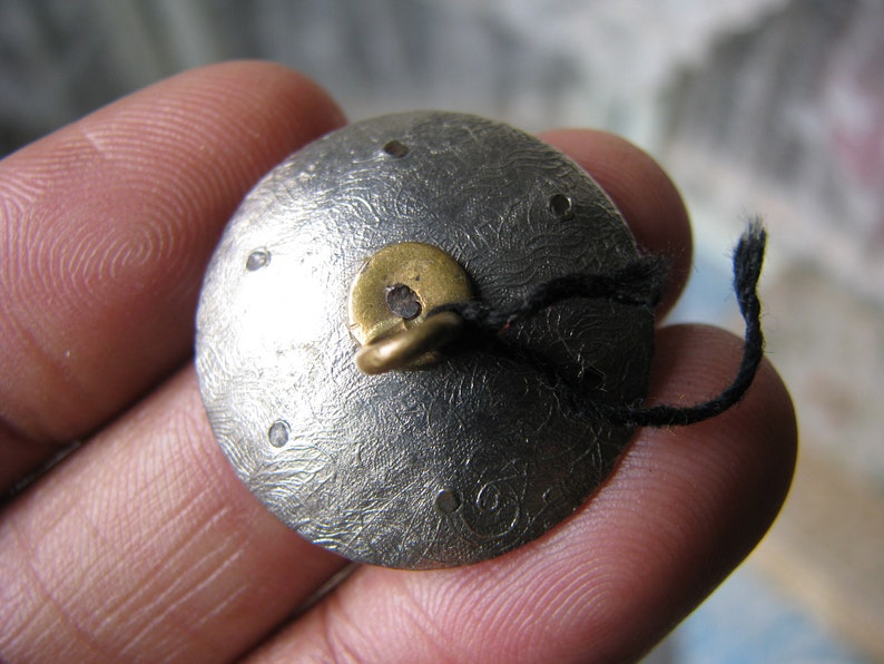 Victorian Cut Steel Button, Hammered Background, Antique Studded Button ...