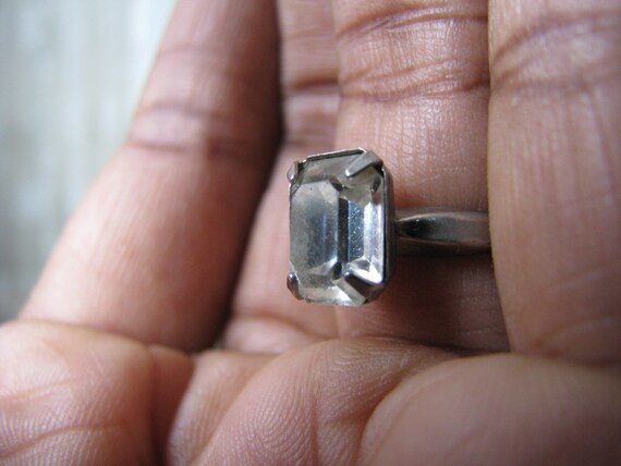 Art Deco Paste Ring, Paste Solitaire Ring, 1930's… - image 5