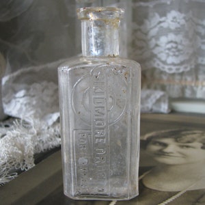 Antique Sample Bottle, Antique Quack Bottle, Embossed Medicine Bottle, Antique Bottle, Small Medicine Bottle, Antique Medicine Bottle