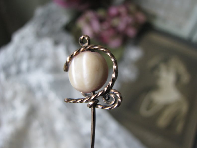 Collectible Stick Pin Gold Filled Stick Pin Antique Stick Pin Mother Of Pearl Stick Pin Victorian Stick Pin