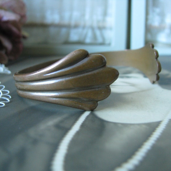 Vintage Copper Cuff Bracelet, Copper Cuff Bracelet, Kim Copper Bracelet, Ribbed Cuff Bracelet, Kim Craftsmen