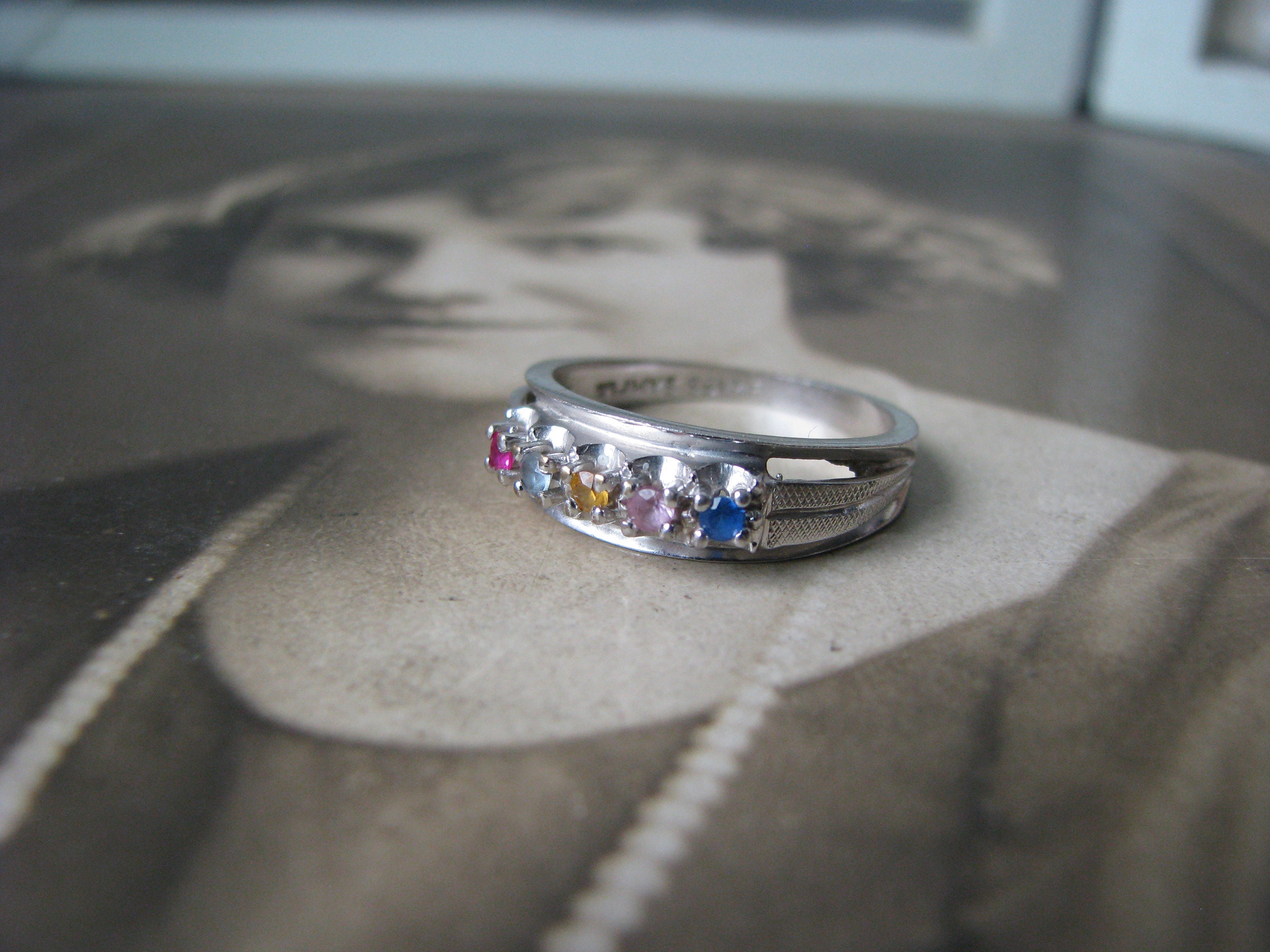 Vintage Brass Sample Ring, Synthetic Birthstones, Size 7 - Etsy