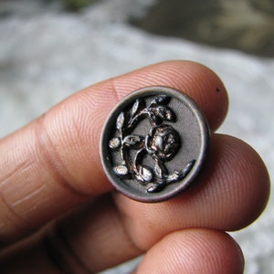 Antique Picture Button, Antique Silver Plated Button, Button Collection, Antique Sewing Notions, Victorian Button