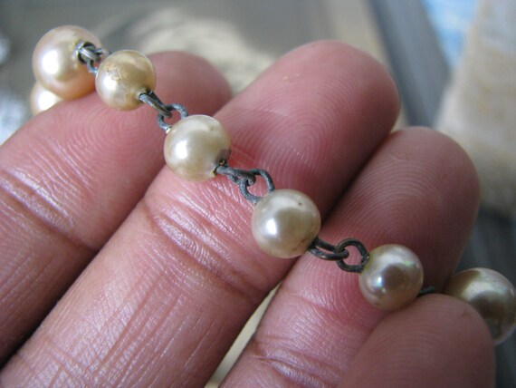 Vintage Pearl Choker, Glass Pearl Necklace, Faux … - image 7