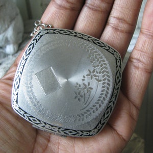Antique Dance Compact, Art Deco Dance Compact, Compact Locket, Enamel Dance Compact, Enamel Locket.