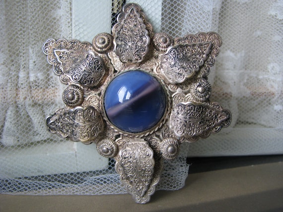 Art Deco Art Glass Brooch, 1930's Art Glass Brooch
