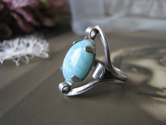 Art Deco Ring, Sterling Silver Ring, 1930's Silver