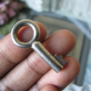 Miniature Antique Key Pendant, Small Antique Key, Antique Steampunk Key, Steampunk Skeleton Key, Key Pendant