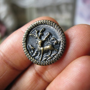 Antique Picture Button, Antique Silver Plated Button, Button Collection, Antique Sewing Notions, Victorian Button