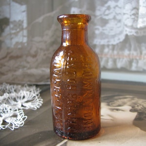 Antique Sample Bottle, Antique Quack Bottle, Antique Pharmacy Bottle, Antique Medicine Bottle, Brown Bottle, Brownstone Bottle