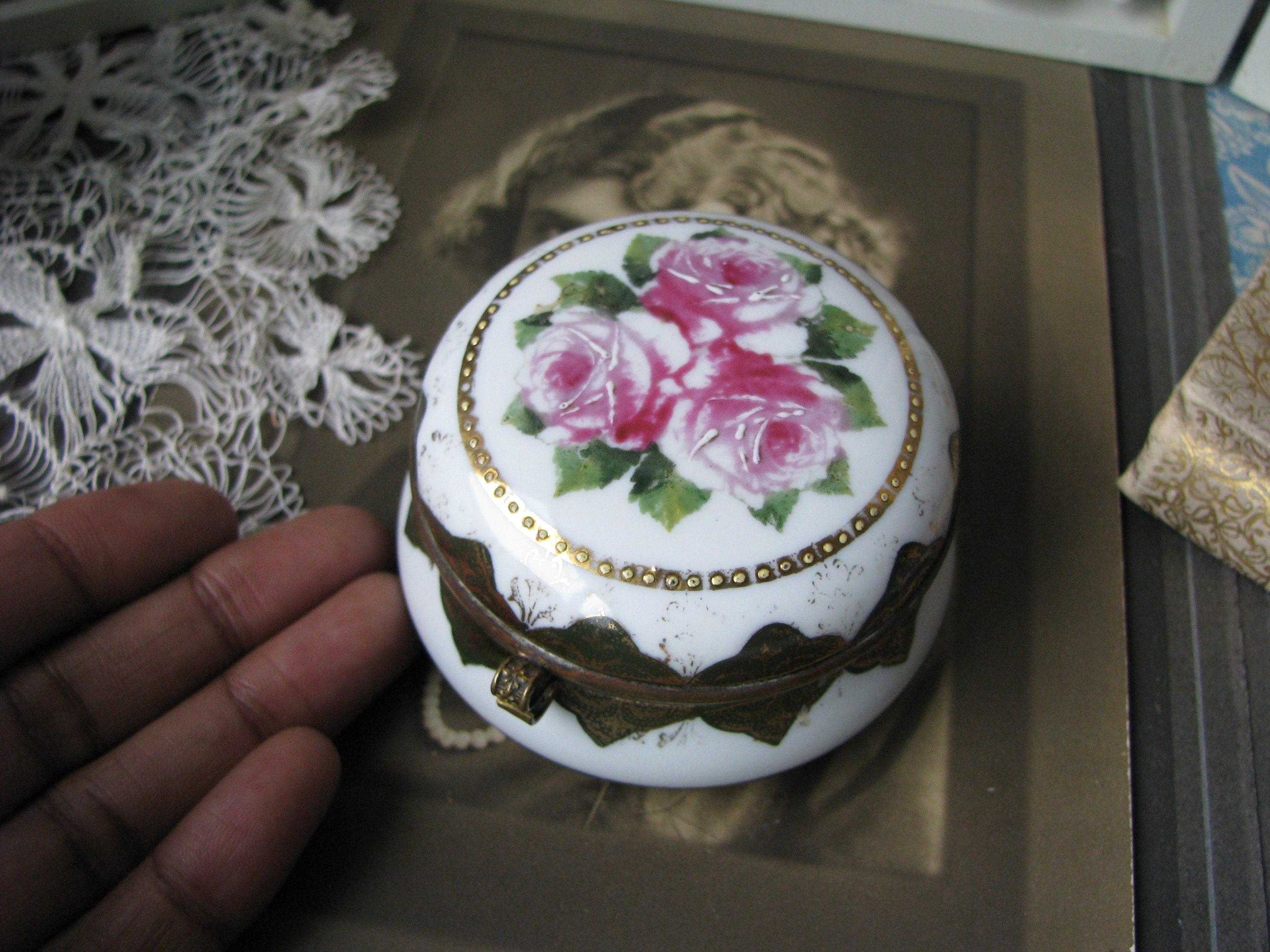 Antique Porcelain Box Victorian German Porcelain Box Hand Etsy