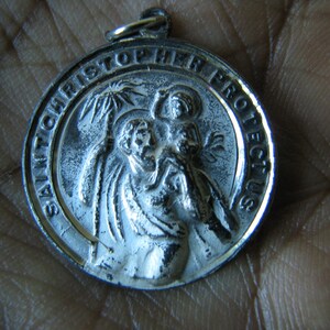 Sterling Rosary Medal, St. Christopher Medal, Saint Christopher Medal, Religious Medal, Catholic Medals, Religious Relics, Saints Medals
