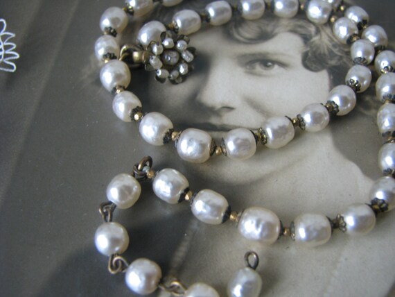 Miriam Haskell Necklace, Art Deco Pearl Choker, An