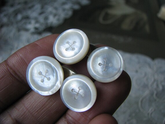 Boutons De Manchette Vintage Or 14k Perle - Style Art Déco/Édouardien, Pièce De Collection