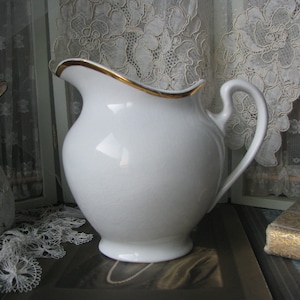 Antikes weißes Milchkännchen, Hotel-Sahnekännchen, weißes Milchkännchen, antike Hotelware, Hotel-Sahnekännchen, W.S. George Derwood, Hochzeitsgeschenke, Brautgeschenk