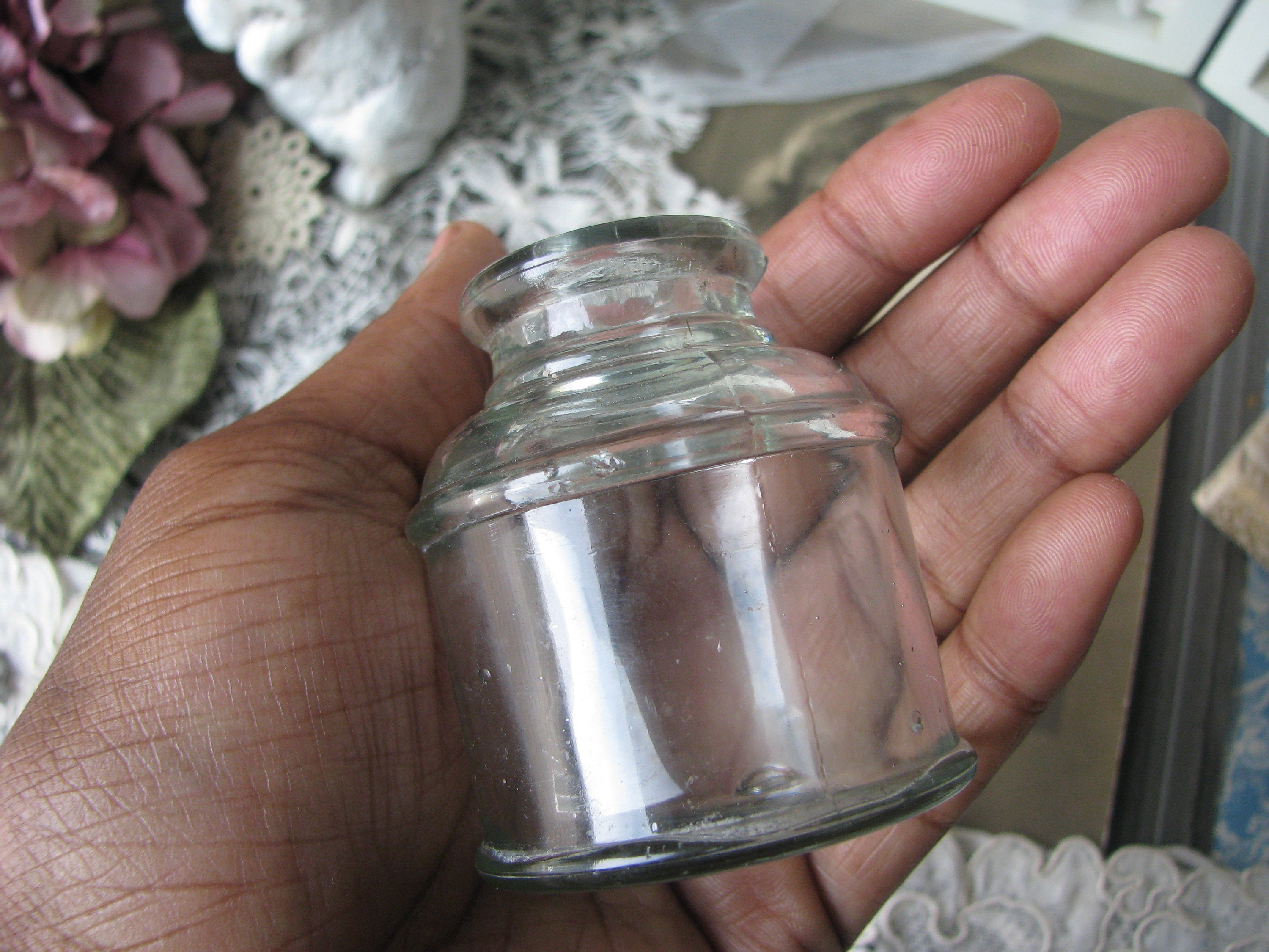Antique Aqua Bottle, Aqua Glass Bottle, Antique Glass Bottle, Collectible Glass Bottle, Antique Ink Bottle