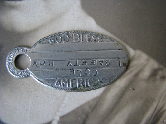 Antique Nickel Registry Tag, Key Fob View 2