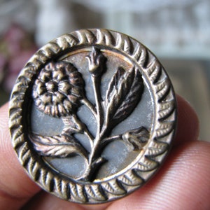 Antique Picture Button, Antique Silver Plated Button, Button Collection, Antique Sewing Notions, Victorian Button