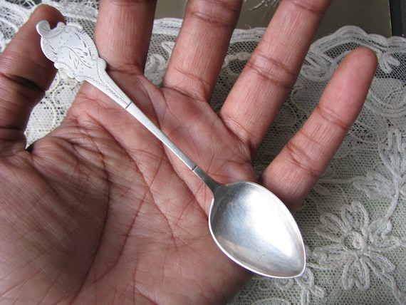 Vintage Coffee Espresso Spoons for Sugar Dessert Carved Floral