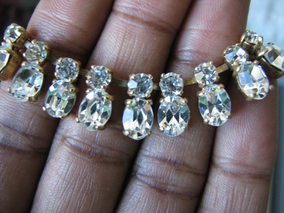 1930s Art Deco Paste Choker Necklace, Bridal Wedd… - image 6