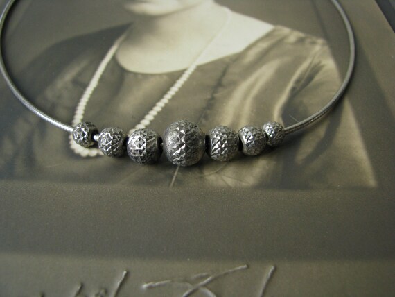 Sterling Silver Beaded Snake Chain Necklace, Ster… - image 3