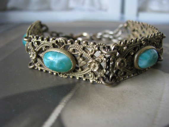 Antique Victorian Bracelet, Pecking Glass Bracele… - image 3