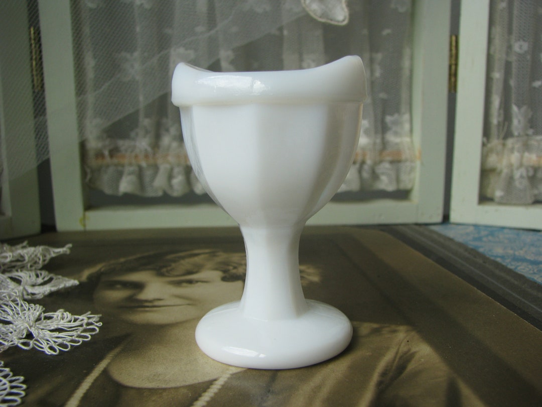 Antique Glass Eye Cup 1910's Eye Medicine Cup Milk Glass Etsy