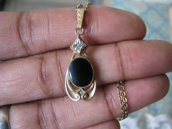 Edwardian Necklace, Antique Onyx Necklace, Edwardi