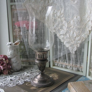 Vintage Sterling Silver Candlestick, Shaded Candlestick, Hurricane Candlestick, Wedding Gifts, Bridal Gifts, Gifts For Brides, Weighted