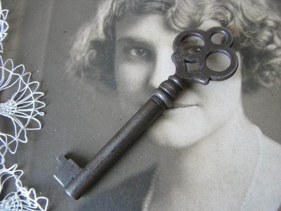 Antique Ornate Skeleton Key, Piano Fallboard Lock, Wedding Token