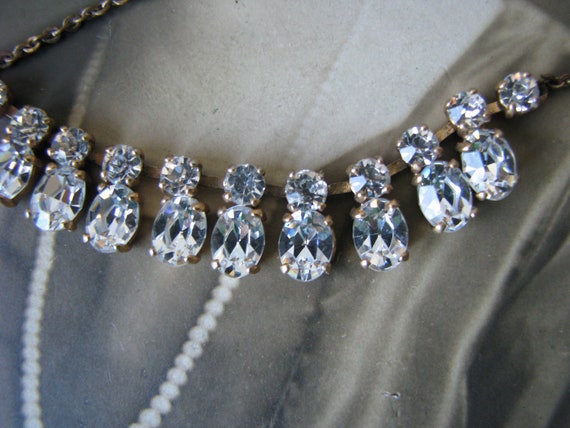 1930s Art Deco Paste Choker Necklace, Bridal Wedd… - image 3
