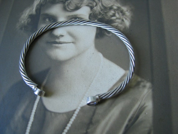 Sterling Silver Cuff Bracelet, Amethyst Cuff Brac… - image 2