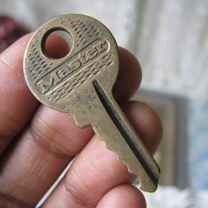 Vintage Messing Sleutel, Master Lock Co,, Vintage Pin Tumbler Key, Grip Tumbler Key, Vintage Steampunk Key, Key Pendant,