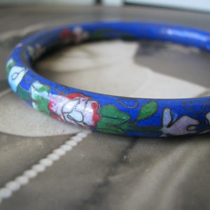 Vintage Cloisonne Bangle, Chinese Cloisonne Bracelet, Blue Cloisonne Bracelet, Vintage Chinese Jewelry