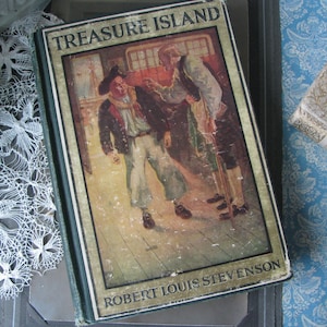 Antique Children&#39;s Book, Treasure Island, Literary Fiction, ROBERT LOUIS STEVENSON, Vintage Children&#39;s Books, Book For Boys, Book For Girls