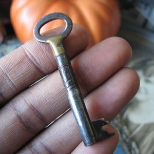 Decoración antigua de Halloween, llave francesa antigua, llave de esqueleto antiguo, llave antigua grande, llave de boda, ficha de boda, ficha de amor, puerta, tronco,