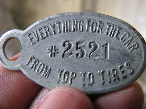Vintage Harrell Auto Supply Co. Key Fob, Antique Registry Tag