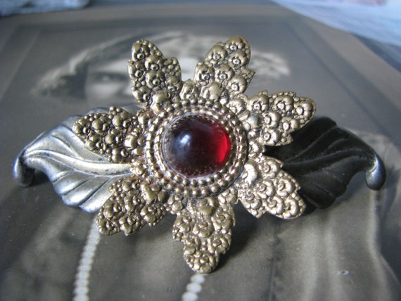 Art Deco Brooch, Large Flower Brooch, Large Art D… - image 2