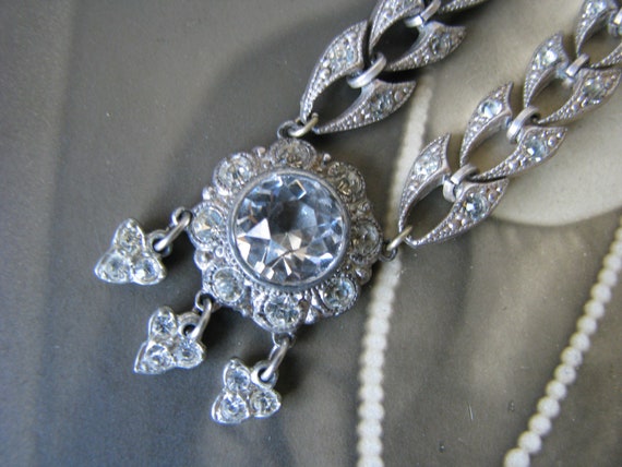 Art Deco Paste Necklace, Art Deco Choker Necklace,
