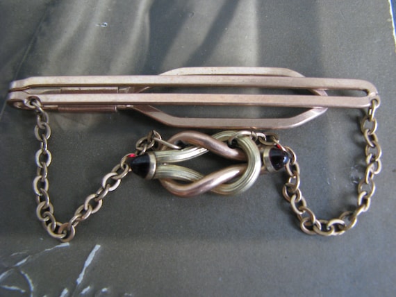 Victorian Gold Filled Tie Clip, Red Paste Infinity Knot, A.W.C. - Etsy