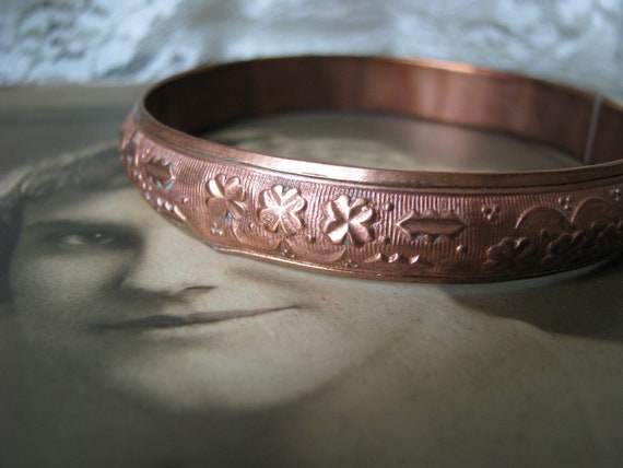 Antique Copper Bangle, Victorian Copper Bangle, H… - image 5