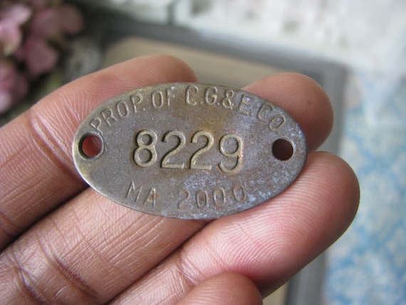 Antique Brass Tag, Stamped Brass Tag, Cincinnati … - image 4