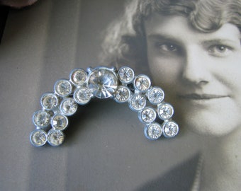 1930's Rhinestone Pin, Art Deco Brooch, Pot Metal Rhinestone Pin, Wedding Pin, Wedding Brooch, Bridal Pin, Bridal Brooch, Art Deco Pin